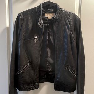 Michael Kors Genuine Leather Jacket, Medium.